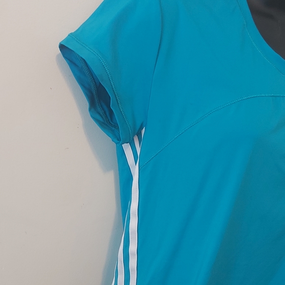 ADIDAS | Women's ClimaCool Top Blue White Size Medium - Picture 4 of 7